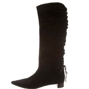 Gucci Black Suede Knee High Boots 10.5